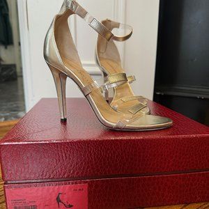 Tamara Mellon Frontline Heels 36.5 Platino gold